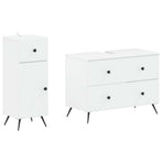 2 Piece Bathroom Cabinet Set BREDA White Engineered Wood
