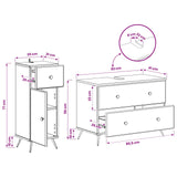 2 Piece Bathroom Cabinet Set BREDA White Engineered Wood