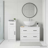 2 Piece Bathroom Cabinet Set UTRECHT White Engineered Wood