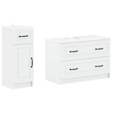 2 Piece Bathroom Cabinet Set UTRECHT White Engineered Wood