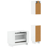 3 Piece Bathroom Cabinet Set EDE White Engineered Wood - 45-Degree Angle