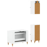 3 Piece Bathroom Cabinet Set ALKMAAR White Engineered Wood - 45-Degree Angle