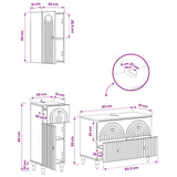 3 Piece Bathroom Cabinet Set ALKMAAR White Engineered Wood - Extra Image