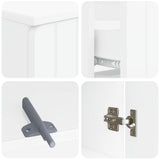 3 Piece Bathroom Cabinet Set ZWOLLE White Engineered Wood - Rear View
