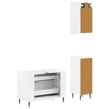 3 Piece Bathroom Cabinet Set ZWOLLE White Engineered Wood