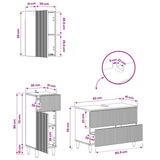 3 Piece Bathroom Cabinet Set ARNHEM White Engineered Wood