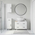3 Piece Bathroom Cabinet Set HAARLEM White Engineered Wood