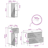 3 Piece Bathroom Cabinet Set HAARLEM White Engineered Wood - Extra Image