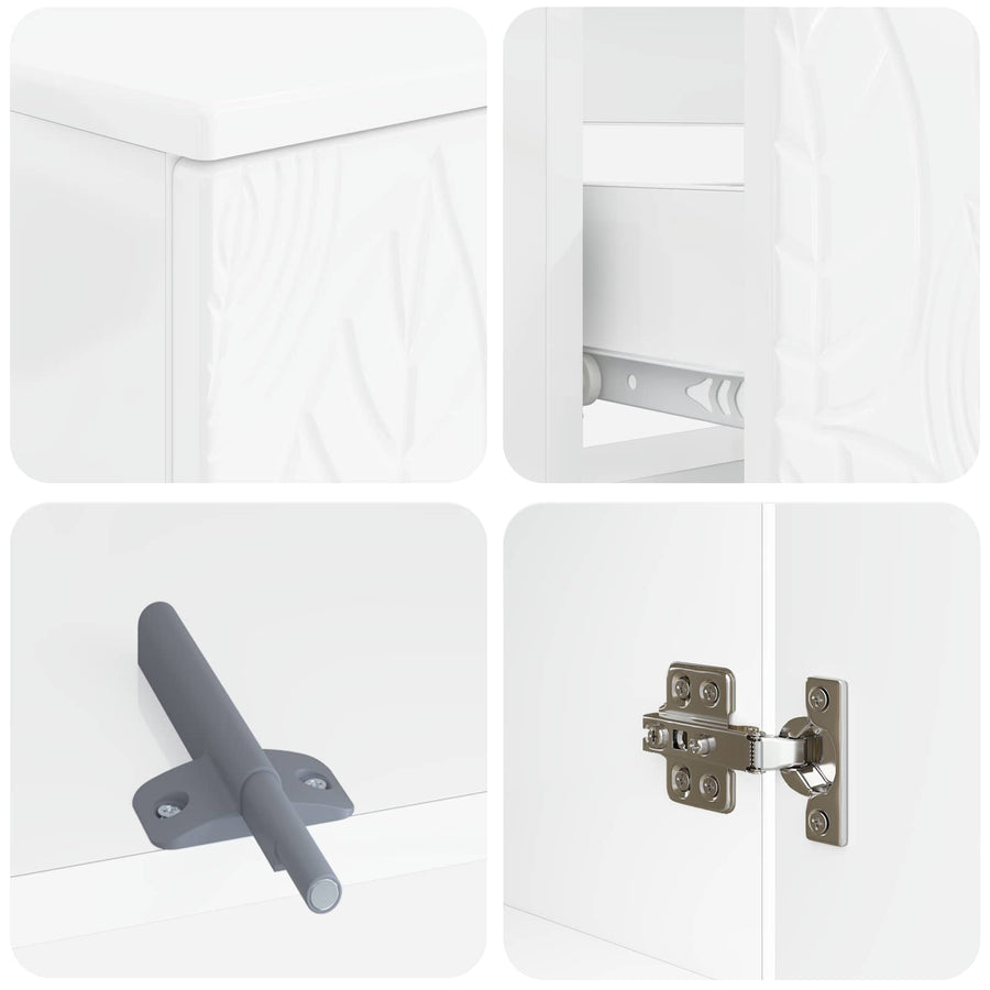 3 Piece Bathroom Cabinet Set DELFT White Engineered Wood