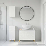 3 Piece Bathroom Cabinet Set DELFT White Engineered Wood