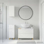 3 Piece Bathroom Cabinet Set DELFT White Engineered Wood