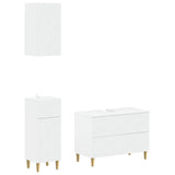 3 Piece Bathroom Cabinet Set DELFT White Engineered Wood