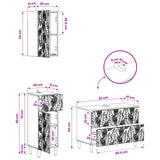 3 Piece Bathroom Cabinet Set DELFT White Engineered Wood - Low Angle