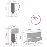 3 Piece Bathroom Cabinet Set HOORN White Engineered Wood - Low Angle