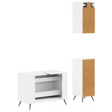 3 Piece Bathroom Cabinet Set BREDA White Engineered Wood