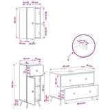 3 Piece Bathroom Cabinet Set BREDA White Engineered Wood - Extra Image