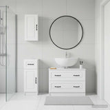 3 Piece Bathroom Cabinet Set UTRECHT White Engineered Wood