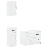 3 Piece Bathroom Cabinet Set UTRECHT White Engineered Wood
