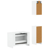 3 Piece Bathroom Cabinet Set UTRECHT White Engineered Wood - 45-Degree Angle
