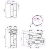 3 Piece Bathroom Cabinet Set UTRECHT White Engineered Wood - Extra Image