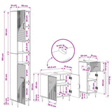 3 Piece Bathroom Cabinet Set HAARLEM Engineered Wood - Extra Image