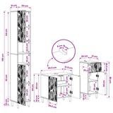 3 Piece Bathroom Cabinet Set DELFT Engineered Wood - Low Angle