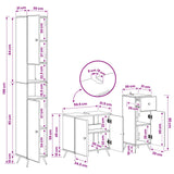 3 Piece Bathroom Cabinet Set BREDA Engineered Wood - Extra Image