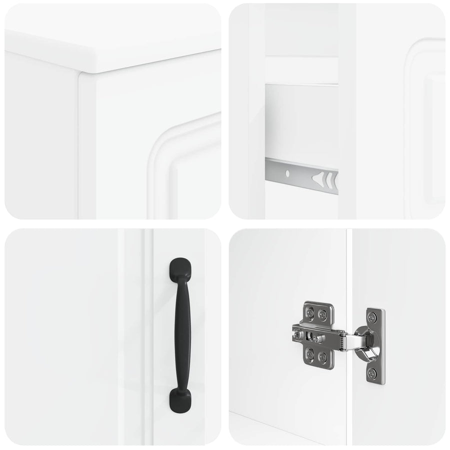 3 Piece Bathroom Cabinet Set UTRECHT White Engineered Wood