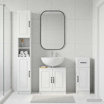 3 Piece Bathroom Cabinet Set UTRECHT White Engineered Wood