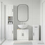 3 Piece Bathroom Cabinet Set UTRECHT White Engineered Wood