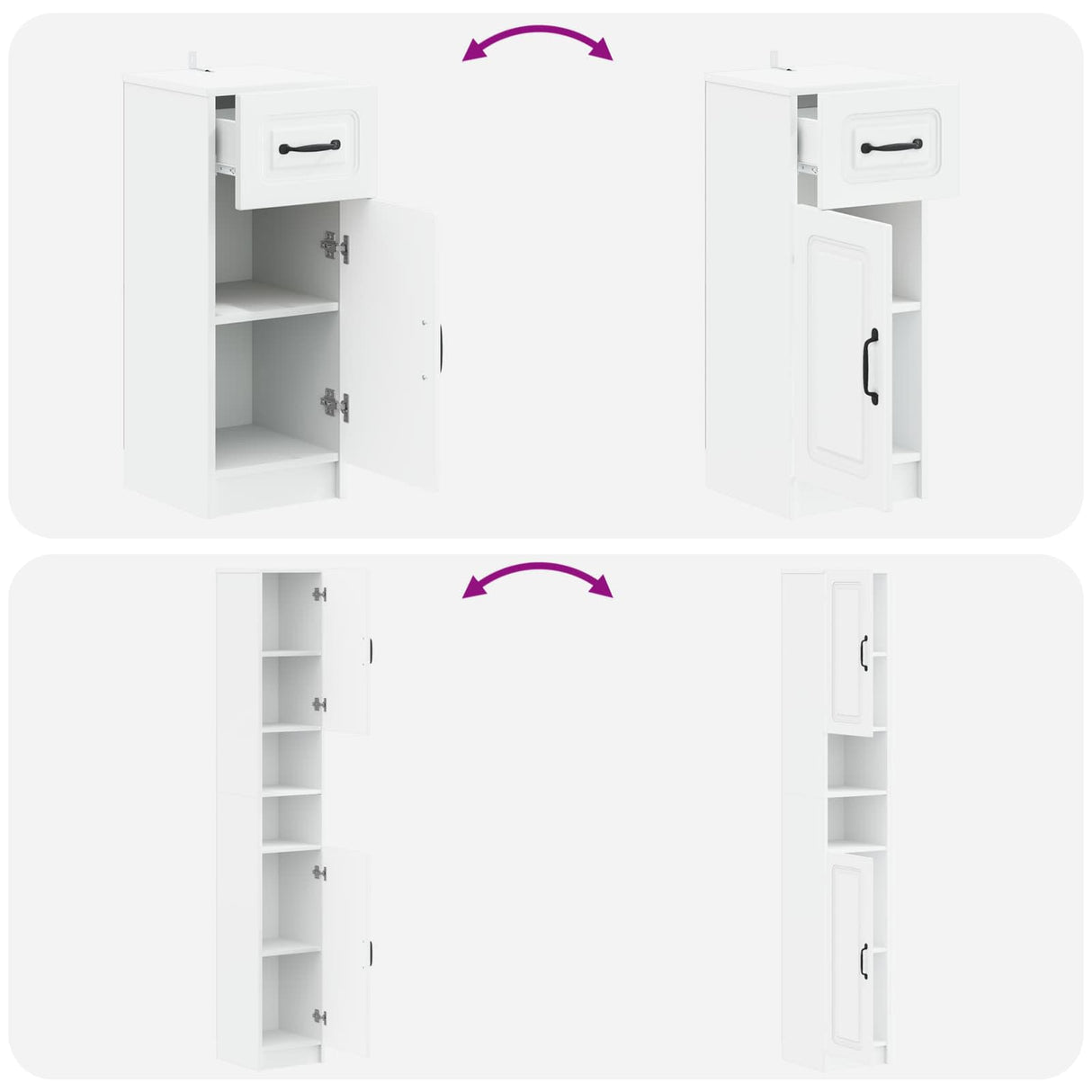 3 Piece Bathroom Cabinet Set UTRECHT Engineered Wood