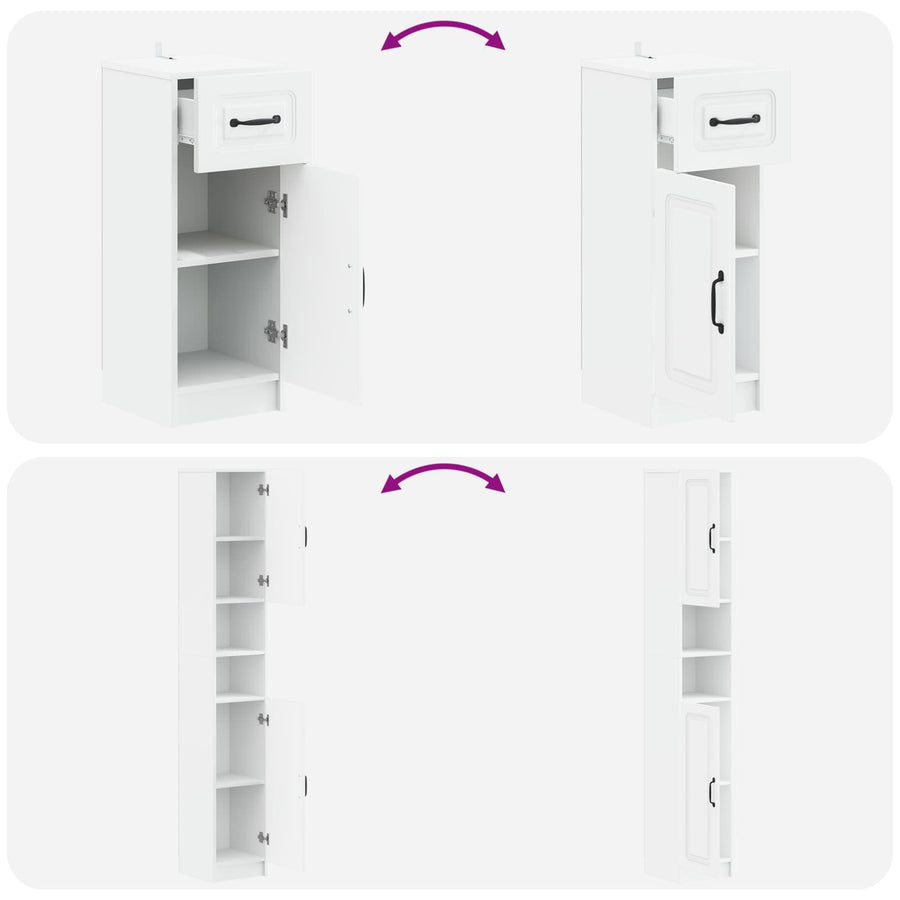 3 Piece Bathroom Cabinet Set UTRECHT White Engineered Wood