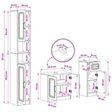 3 Piece Bathroom Cabinet Set UTRECHT Engineered Wood