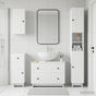 4 Piece Bathroom Cabinet Set EDE White Engineered Wood