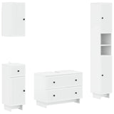 4 Piece Bathroom Cabinet Set EDE White Engineered Wood