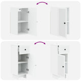 4 Piece Bathroom Cabinet Set EDE White Engineered Wood - Low Angle