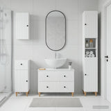 4 Piece Bathroom Cabinet Set ALKMAAR White Engineered Wood