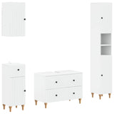 4 Piece Bathroom Cabinet Set ALKMAAR White Engineered Wood