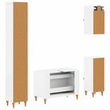4 Piece Bathroom Cabinet Set ALKMAAR White Engineered Wood