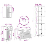 4 Piece Bathroom Cabinet Set ALKMAAR White Engineered Wood - Extra Image