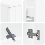 4 Piece Bathroom Cabinet Set ZWOLLE White Engineered Wood