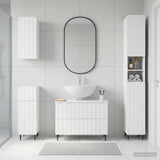 4 Piece Bathroom Cabinet Set ZWOLLE White Engineered Wood