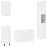 4 Piece Bathroom Cabinet Set ZWOLLE White Engineered Wood