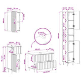 4 Piece Bathroom Cabinet Set ZWOLLE White Engineered Wood