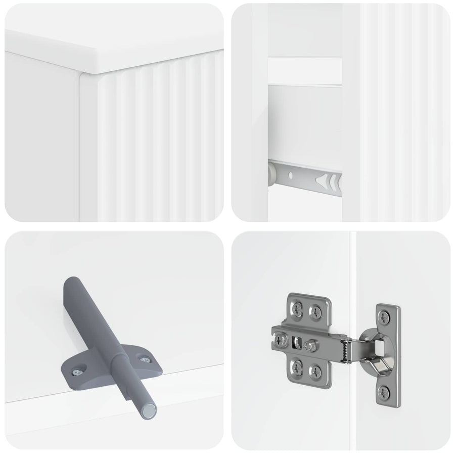 4 Piece Bathroom Cabinet Set ARNHEM White Engineered Wood