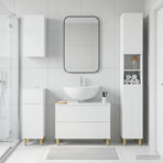 4 Piece Bathroom Cabinet Set ARNHEM White Engineered Wood