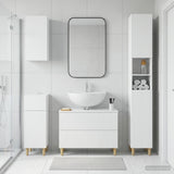 4 Piece Bathroom Cabinet Set ARNHEM White Engineered Wood