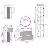 4 Piece Bathroom Cabinet Set ARNHEM White Engineered Wood - Extra Image