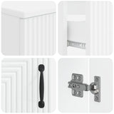 4 Piece Bathroom Cabinet Set HAARLEM White Engineered Wood - Rear View