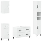 4 Piece Bathroom Cabinet Set HAARLEM White Engineered Wood